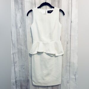 PAULE KA Paris White Peplum Sheath Pencil Dress Size 36 XS